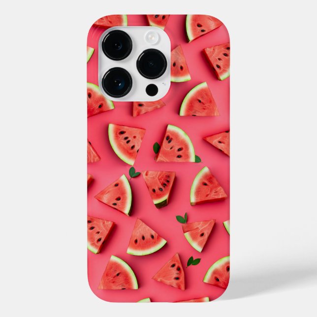 Cute Watermelon Fruit Pattern Pink iPhone Case (Baksida)