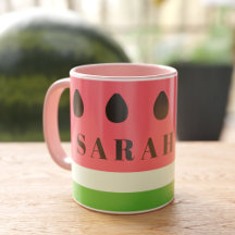 Cute Watermelon Fruktfrö Anpassningsbar Kaffe Mugg