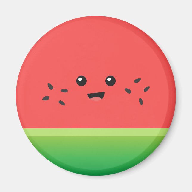 Cute Watermelon, Lycklig och Cheerful Magnet (Framsidan)