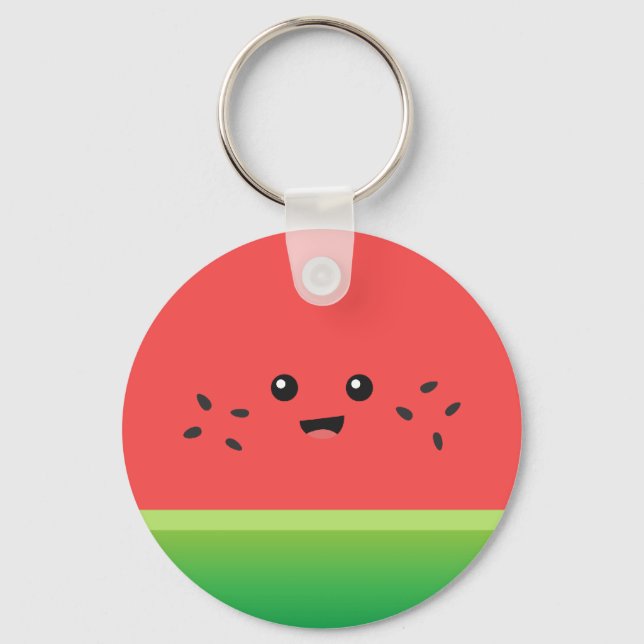 Cute Watermelon, Lycklig och Cheerful Nyckelring (Framsida)