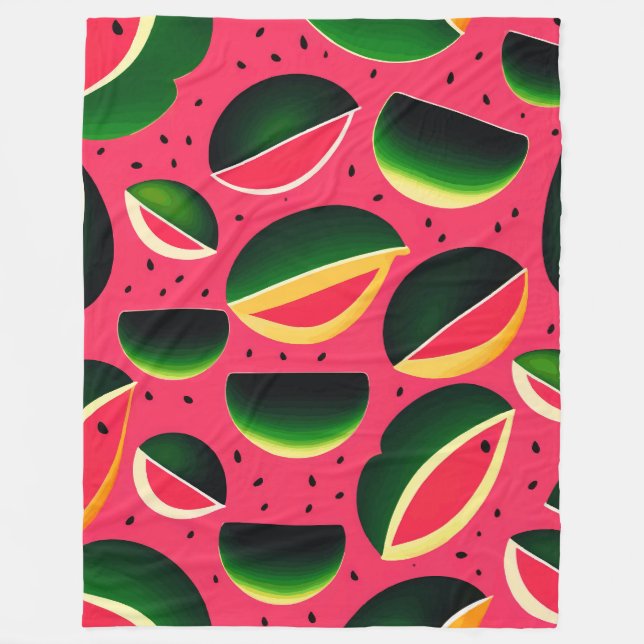 Cute Watermelon Mönster Fleecefilt (Framsidan)