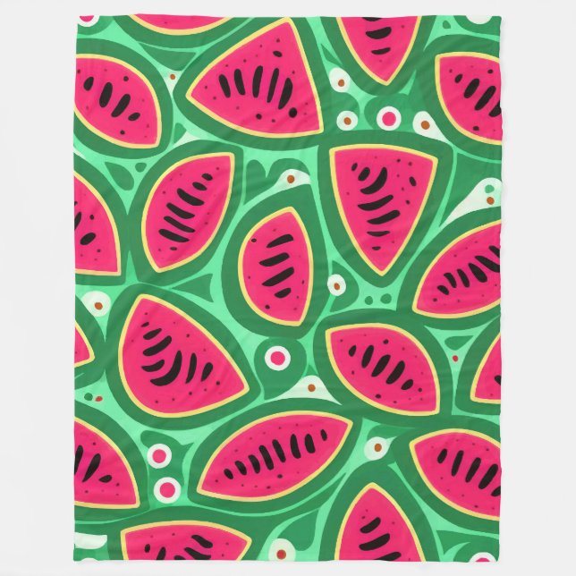 Cute Watermelon Mönster Fleecefilt (Framsidan)