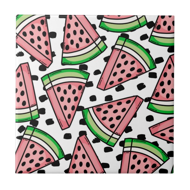 Cute Watermelon Mönster Kakelplatta (Framsidan)
