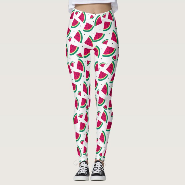 Cute Watermelon Mönster Leggings (Framsida)