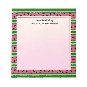 Cute Watermelon Mönster Rosa & Grönt Anteckningsblock