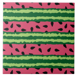 Cute Watermelon Mönster Rosa & Grönt Kakelplatta