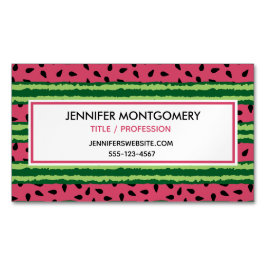 Cute Watermelon Mönster Rosa & Grönt Magnetiska Visitkort
