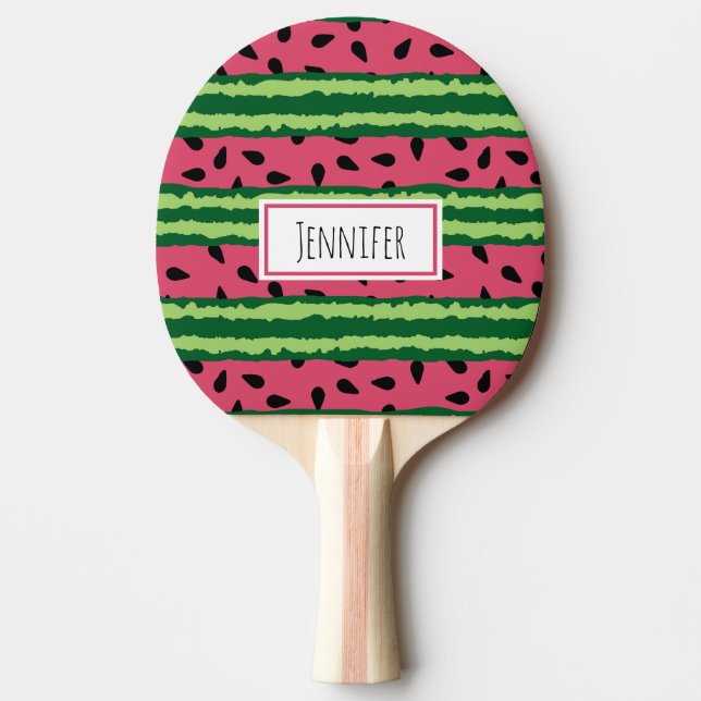 Cute Watermelon Mönster Rosa & Grönt Pingisracket (Framsidan)