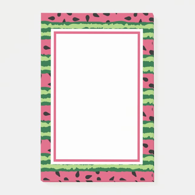 Cute Watermelon Mönster Rosa & Grönt Post-it Block (Framsida)