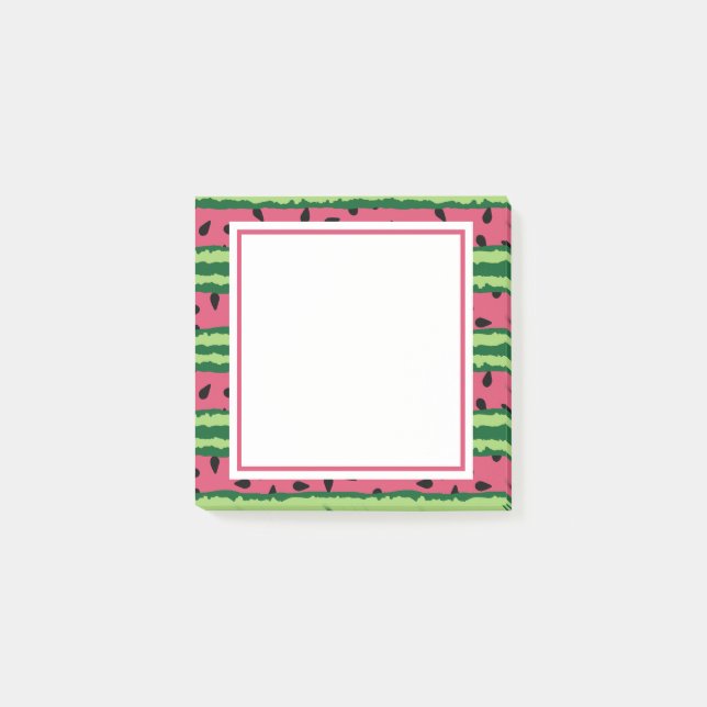 Cute Watermelon Mönster Rosa & Grönt Post-it Block (Framsida)