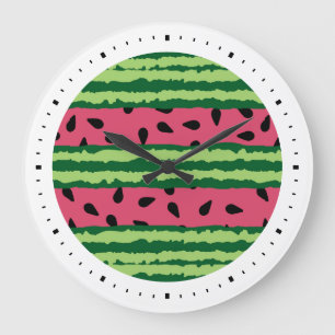 Cute Watermelon Mönster Rosa & Grönt Stor Klocka