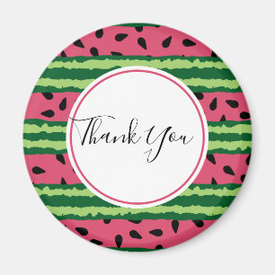 Cute Watermelon Mönster Rosa & Grönt Tack Magnet