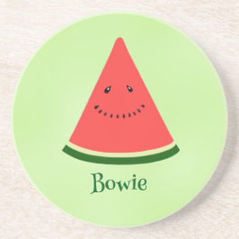 Cute Watermelon Personalized Sandstone Coaster Underlägg