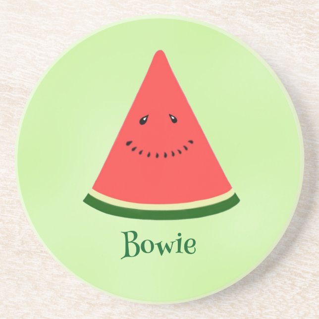 Cute Watermelon Personalized Sandstone Coaster Underlägg (Framsidan)