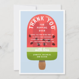 Cute Watermelon Popsicle First Birthday Tack Kort