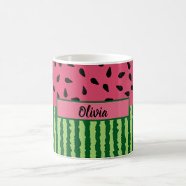 Cute Watermelon Ring och Seeds Personlig Kaffemugg