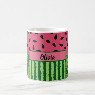 Cute Watermelon Ring och Seeds Personlig Kaffemugg