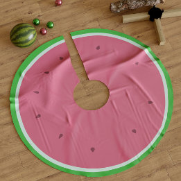 Cute Watermelon Rosa och Grönt jul Julgransmatta Borstad Polyester