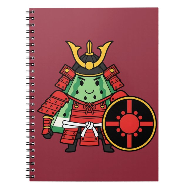 Cute Watermelon Shogun Samurai Warrior Illustratio Anteckningsbok (Framsidan)