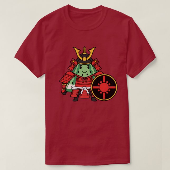 Cute Watermelon Shogun Samurai Warrior Illustratio T Shirt (Design framsida)