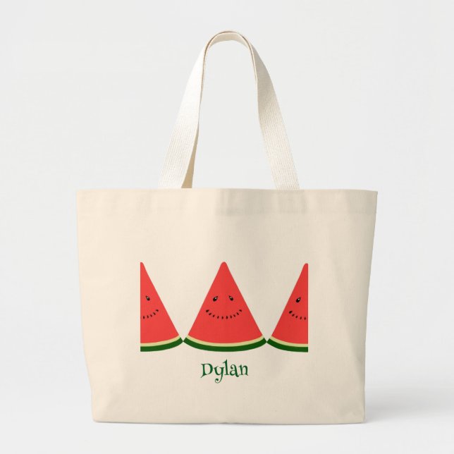 Cute Watermelon Summer Personalized Tote Bag Jumbo Tygkasse (Framsidan)
