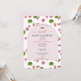 Cute Watermelon Summer Rosa Girl Baby Shower Inbjudningar
