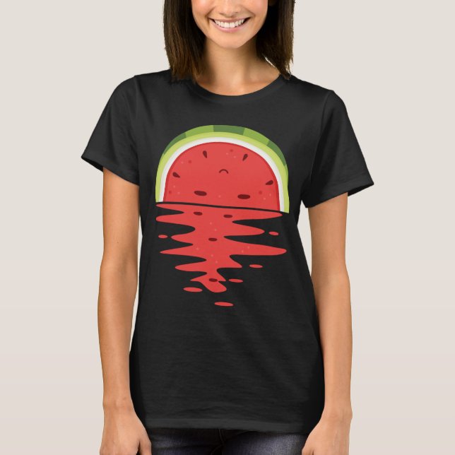 Cute Watermelon Sunset Outfit Summer Fruit T Shirt (Framsida)