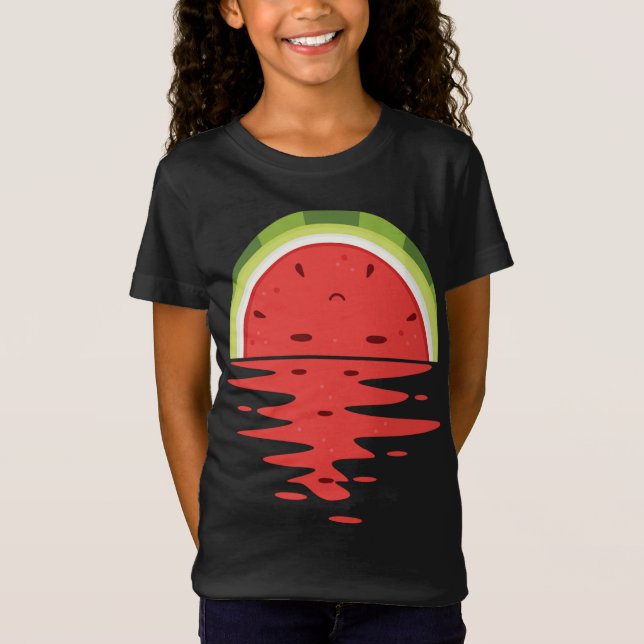Cute Watermelon Sunset Outfit Summer Fruit T Shirt (Framsida)