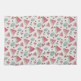 Cute Watermelon Watercolor Hand-målat Kökshandduk