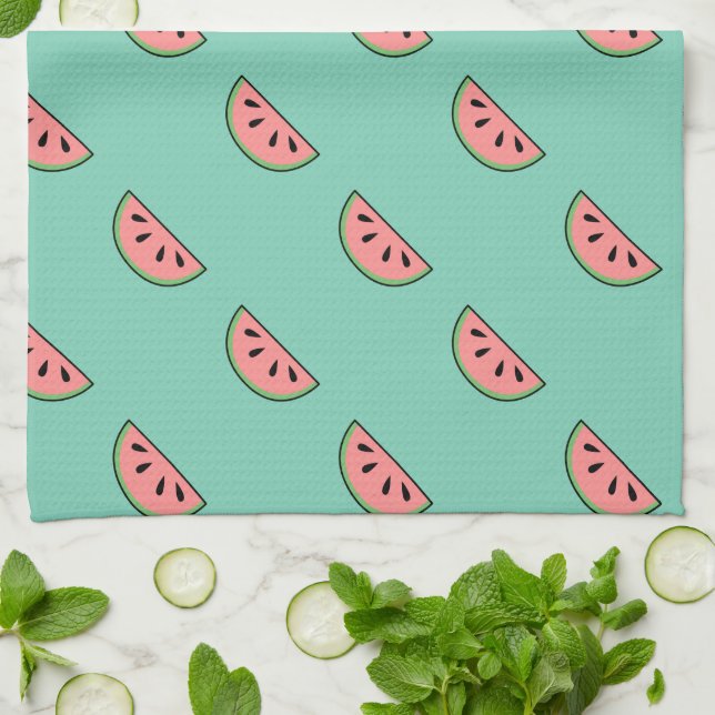Cute Watermelons Motif Kökshandduk (Vikta)