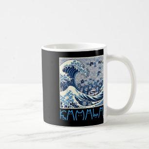 Cute Wave med blå katter för Kamala Kaffemugg