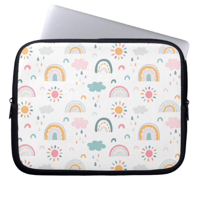 Cute Weather Mönster Laptop Fodral (Framsidan)