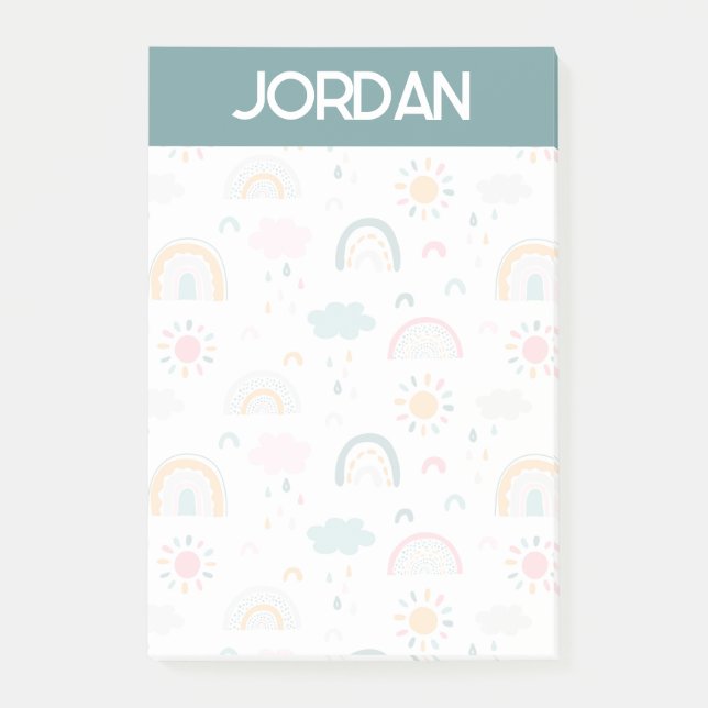 Cute Weather Mönster Post-it Block (Framsida)