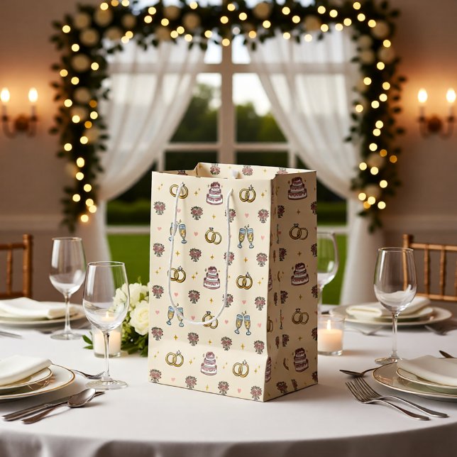 Cute Wedding Rings and Champagne Gift Bag (Skapare uppladdad)