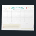 Cute Weekly Planner för barn Anteckningsblock<br><div class="desc">Den här veckotidsplaneringen har plats för skriva av dina uppgifter från måndag till Fredag och från ställe för att skriva ned dina mål och anteckningar per vecka. Den har en söt design i stil för barn. Du kan också använda detta som en inköpslista eller för skolan!</div>