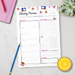 Cute Weekly Planner for Crafters Anteckningsblock<br><div class="desc">Tittar du en gåva till en hantlangare i ditt liv? Den här söta veckovisa planeraren visar anteckningsblocket på vintage som syr maskiner,  hantverksklimt,  tråd och pappra fjärilar i rosa och blått. Håll koll på dina uppgifter,  scheman,  vanor och prioriteringar.</div>