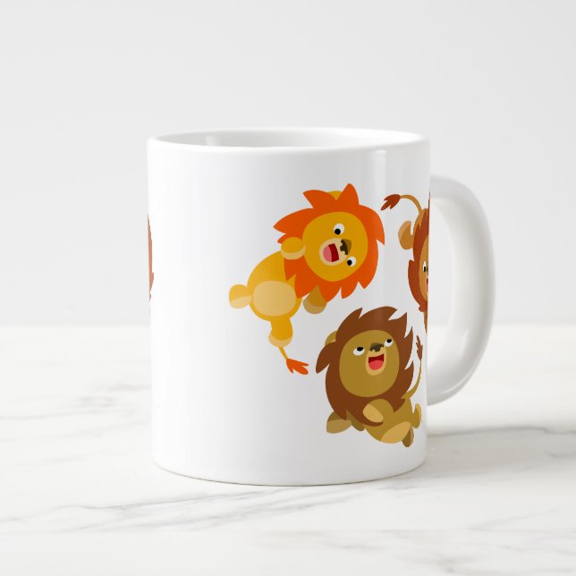 Cute Weightless Tecknad Lejon Jumbo Mugg (Framsida höger)