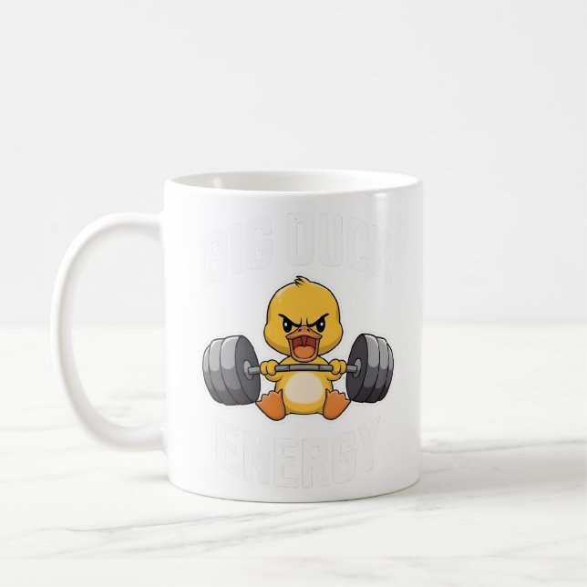 Cute Weightlyftande Anka Kaffemugg (Vänster)