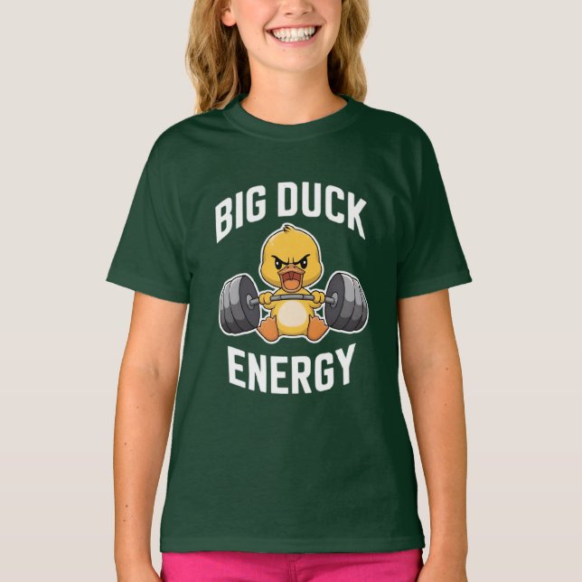 Cute Weightlyftande Anka T Shirt (Framsida)
