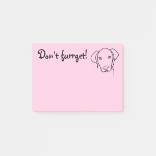 Cute Weimaraner-hund hjälper dig att inte glömma. Post-it Block