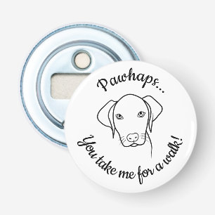 Cute Weimaraner-hund i behov av en promenad Flasköppnare