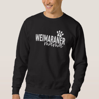 Cute Weimaraner-Mamma med Paw Print Hund Mamma Lång Ärmad Tröja