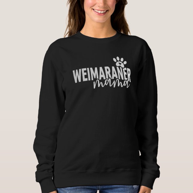 Cute Weimaraner-Mamma med Paw Print Hund Mamma T Shirt (Framsida)