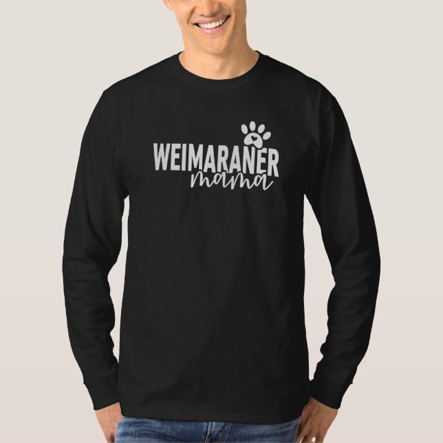 Cute Weimaraner-Mamma med Paw Print Hund Mamma T Shirt (Framsida)