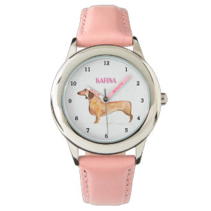 Cute Weiner Dachshund Hund Puppy Animal Girly Kids Armbandsur