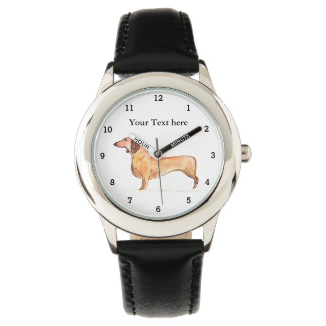 Cute Weiner Dachshund Hund Puppy Animal Girly Kids Armbandsur (Framsida)