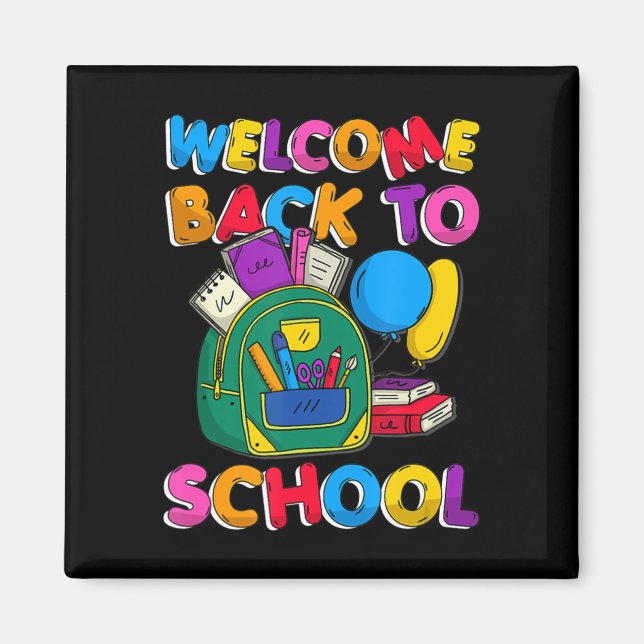 Cute Welcome Back to school, första skoldagen Magnet (Framsidan)