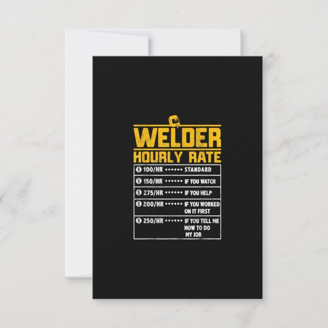 Cute Welder - fet timtaxa | Gått till Welder Tack Kort (Framsida)