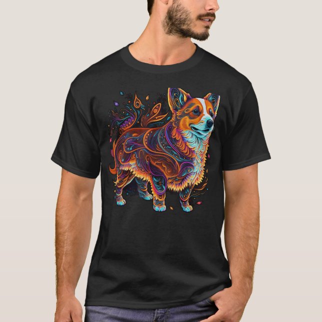 Cute Welsh Corgi Hund on Welsh Corgi 2 T Shirt (Framsida)