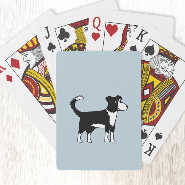 Cute Welsh Gräns Collie Sheepdog Casinokort (Welsh Border Collie Sheepdog dog playing cards)